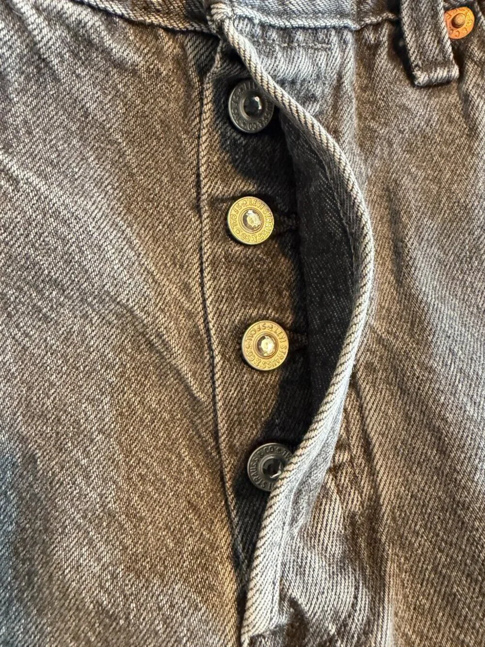 Vintage LEVIs 501 93s Rainbow Pride Gray Denim Jeans 32